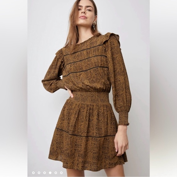 NWT Rails Faren Mini Dress reg $250 in Sepia Color - Picture 1 of 12